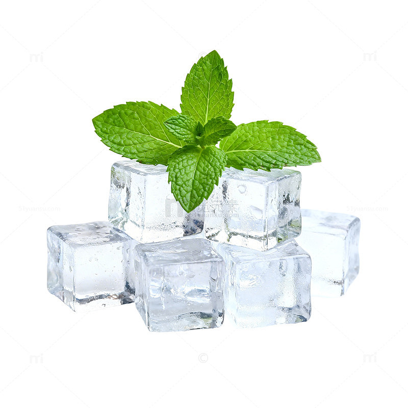 薄荷冰块清凉创意摄影