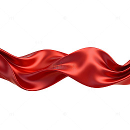 红色丝绸飘动艺术图案