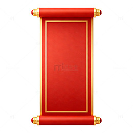 红色卷轴传统装饰图案