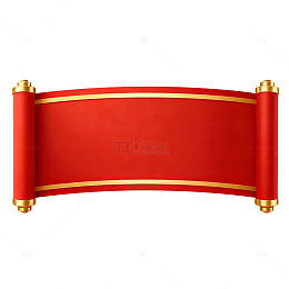 红色卷轴装饰图案