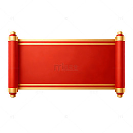 传统红色卷轴装饰图案