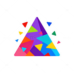 多彩三角形抽象图案设计