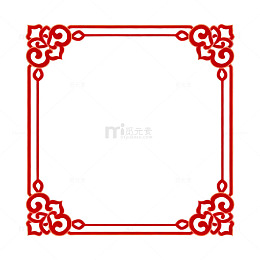 红色传统花纹边框装饰素材