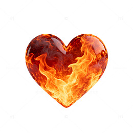 火焰心形艺术设计素材