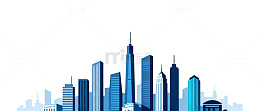简约风格城市天际线矢量插画