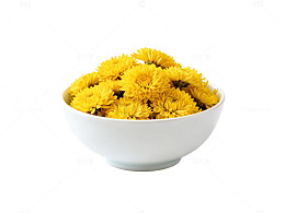 白碗黄花简约花卉摄影