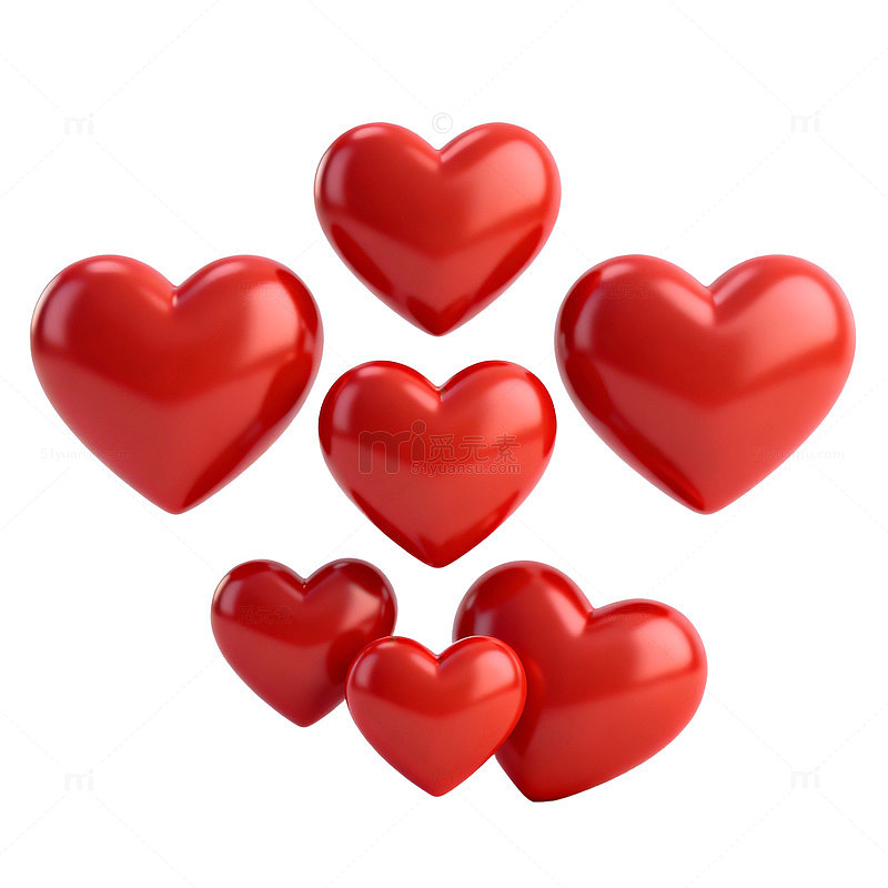 红色心形图案爱心元素