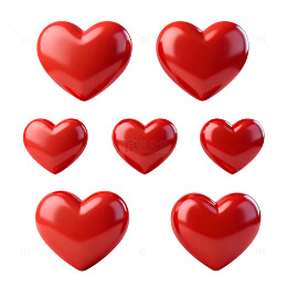 红心光泽爱心装饰图案设计素材