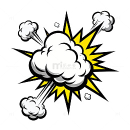 爆炸效果漫画风格图案设计元素