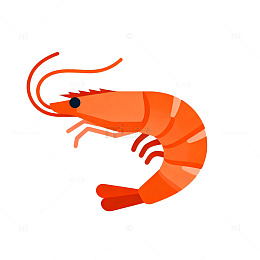 简约卡通虾矢量图