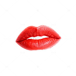 鲜艳红唇特写美妆素材