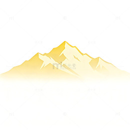 金色山峰剪影矢量插画