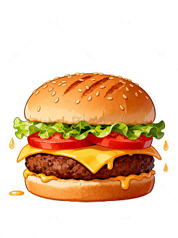 美味卡通汉堡插画51