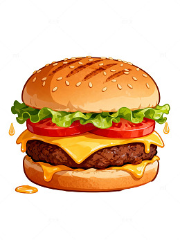 美味卡通汉堡插画56
