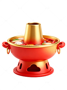 红金火锅摆件95