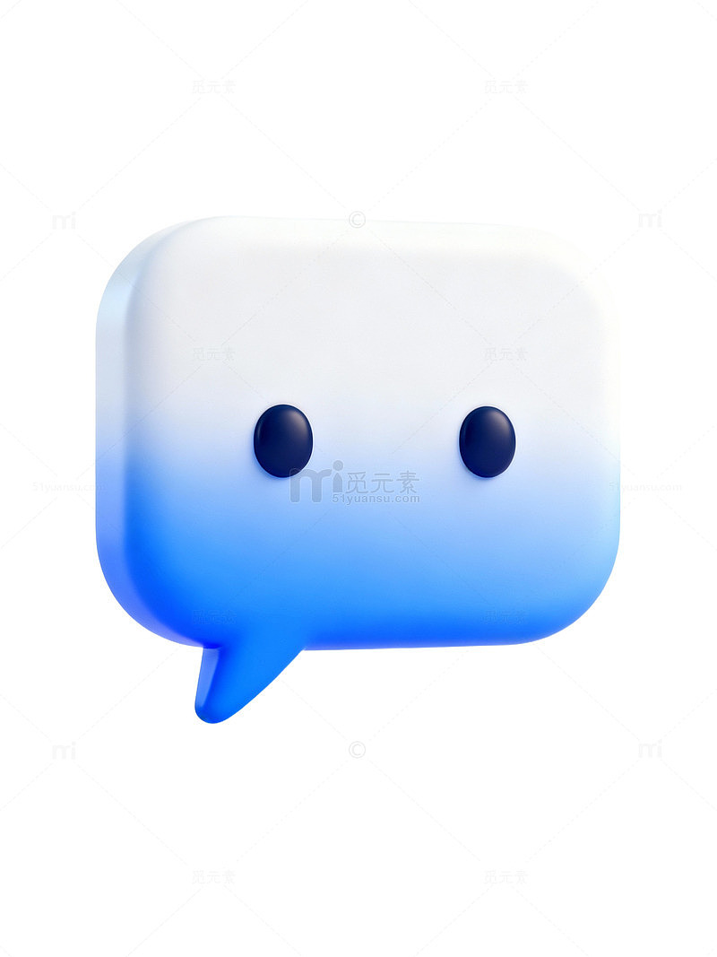 蓝白渐变对话气泡24