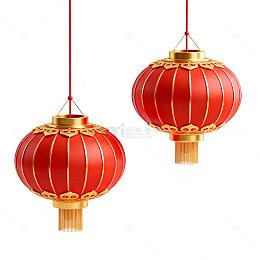 传统红灯笼装饰元素