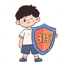 手绘卡通315消费者权益日免抠元素