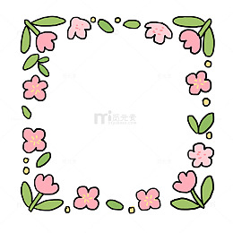春天花朵植物边框装饰元素
