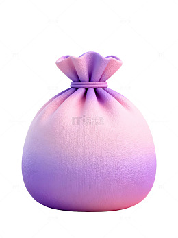 紫粉渐变云纹钱袋70