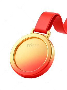 金色奖牌配红绶带98