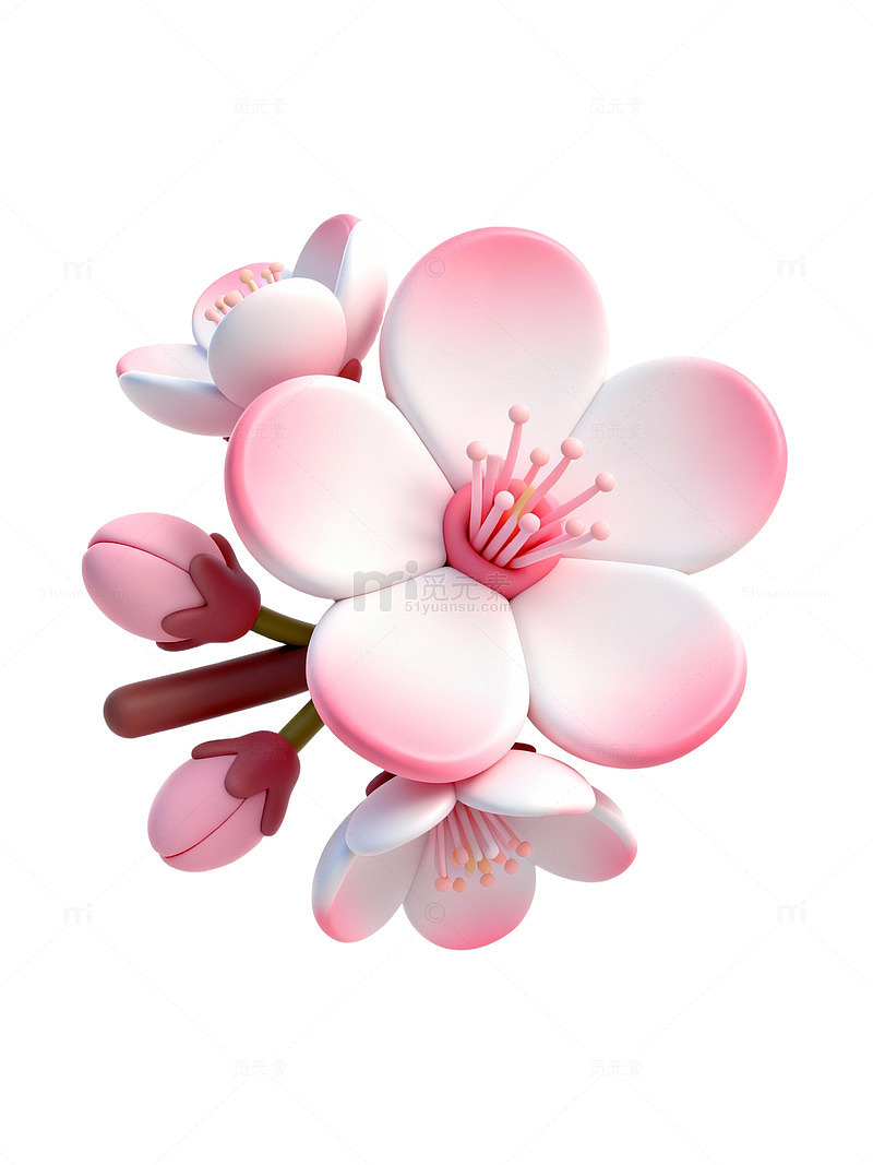 粉色樱花卡通插画61