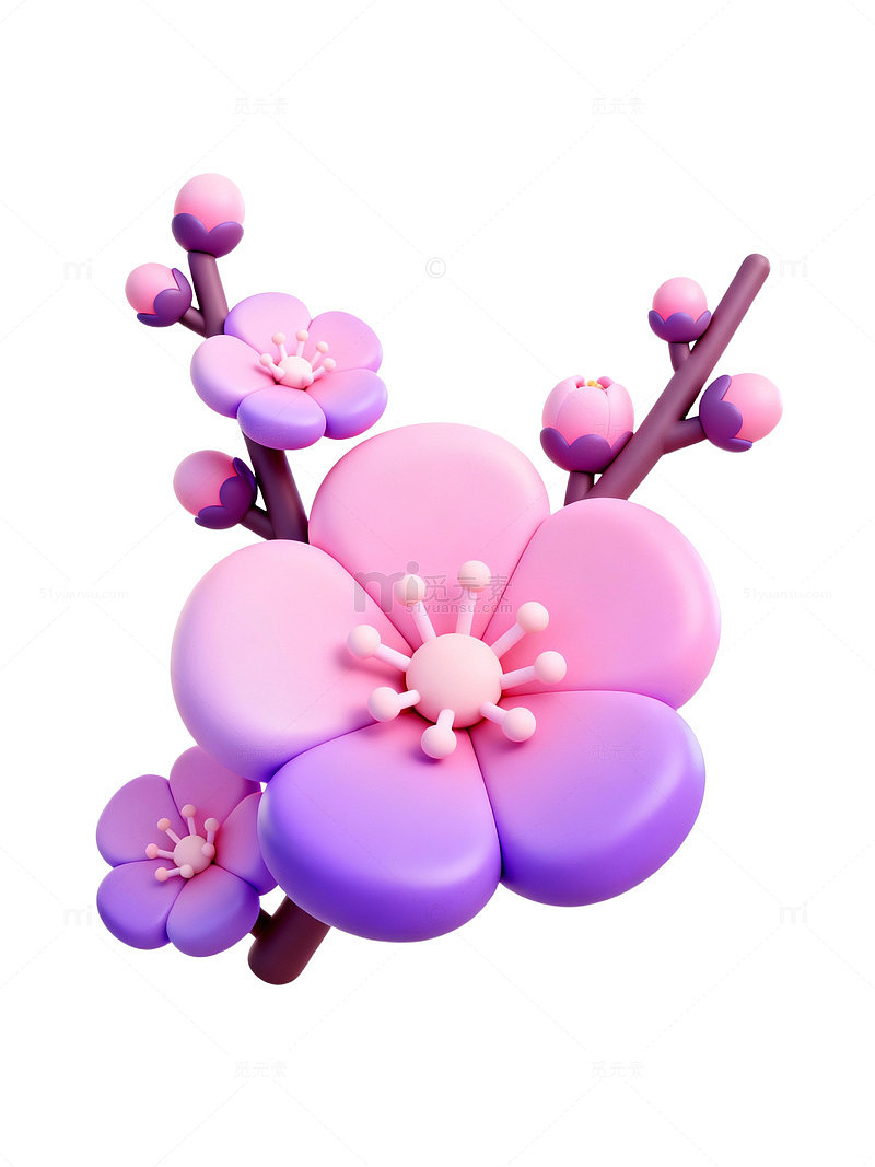 粉色樱花卡通插画56