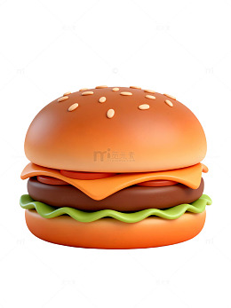 卡通汉堡插画24
