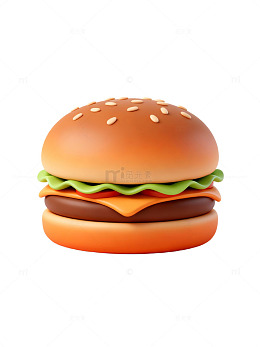 卡通汉堡插画06