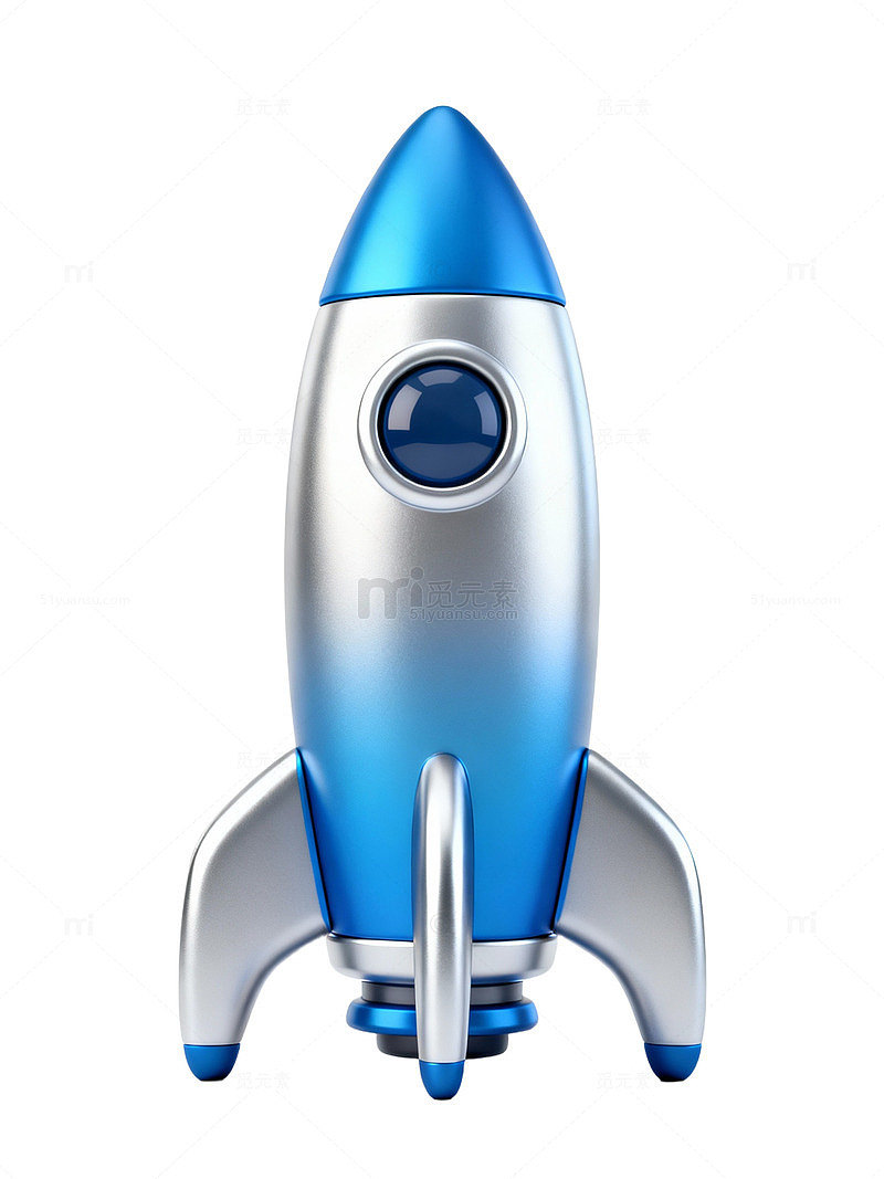 蓝色卡通火箭63