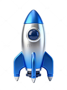 蓝色卡通火箭14