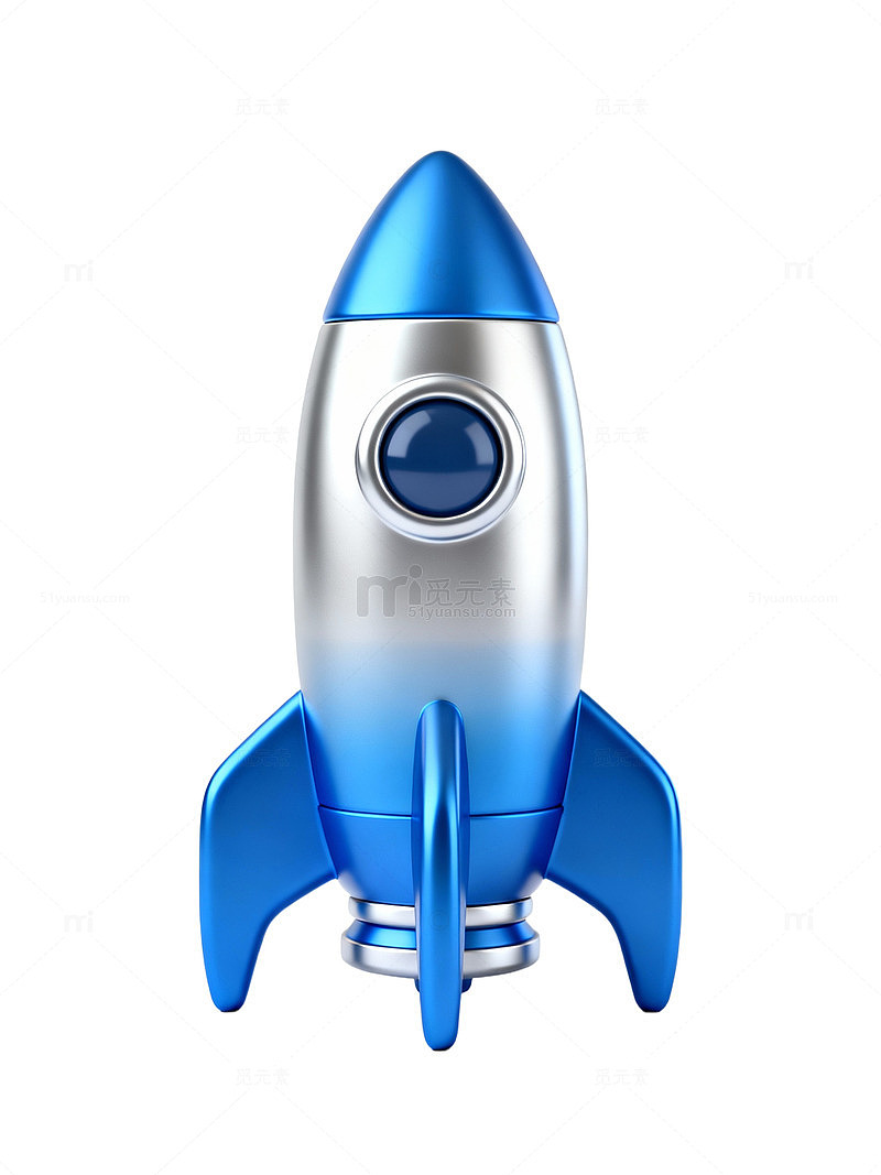 蓝色火箭图标素材45