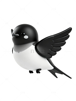 黑白卡通燕子插画60