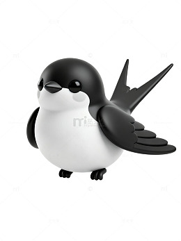 可爱黑白燕子卡通形象06