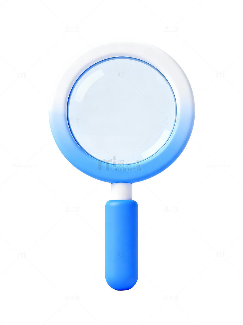 蓝色放大镜图标 1