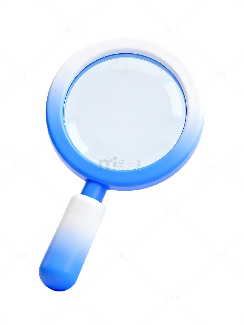 蓝白渐变放大镜图标56