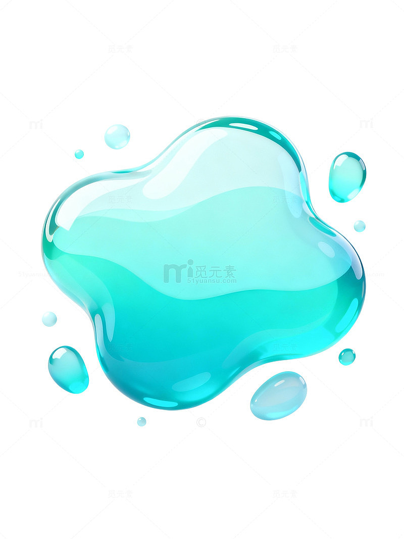蓝色水滴云朵图案84