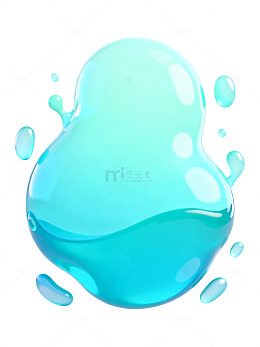 蓝色水滴流体特效06