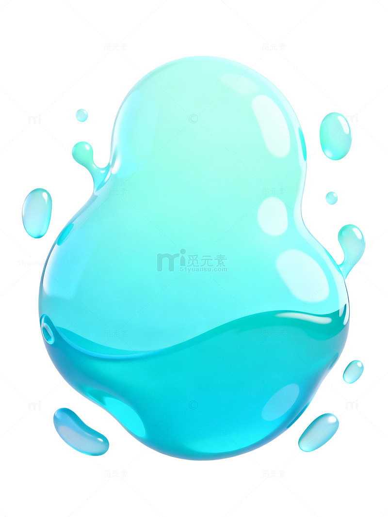 蓝色水滴流体特效06