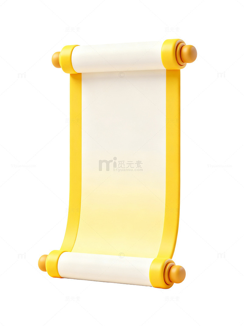 黄色卷轴设计素材30