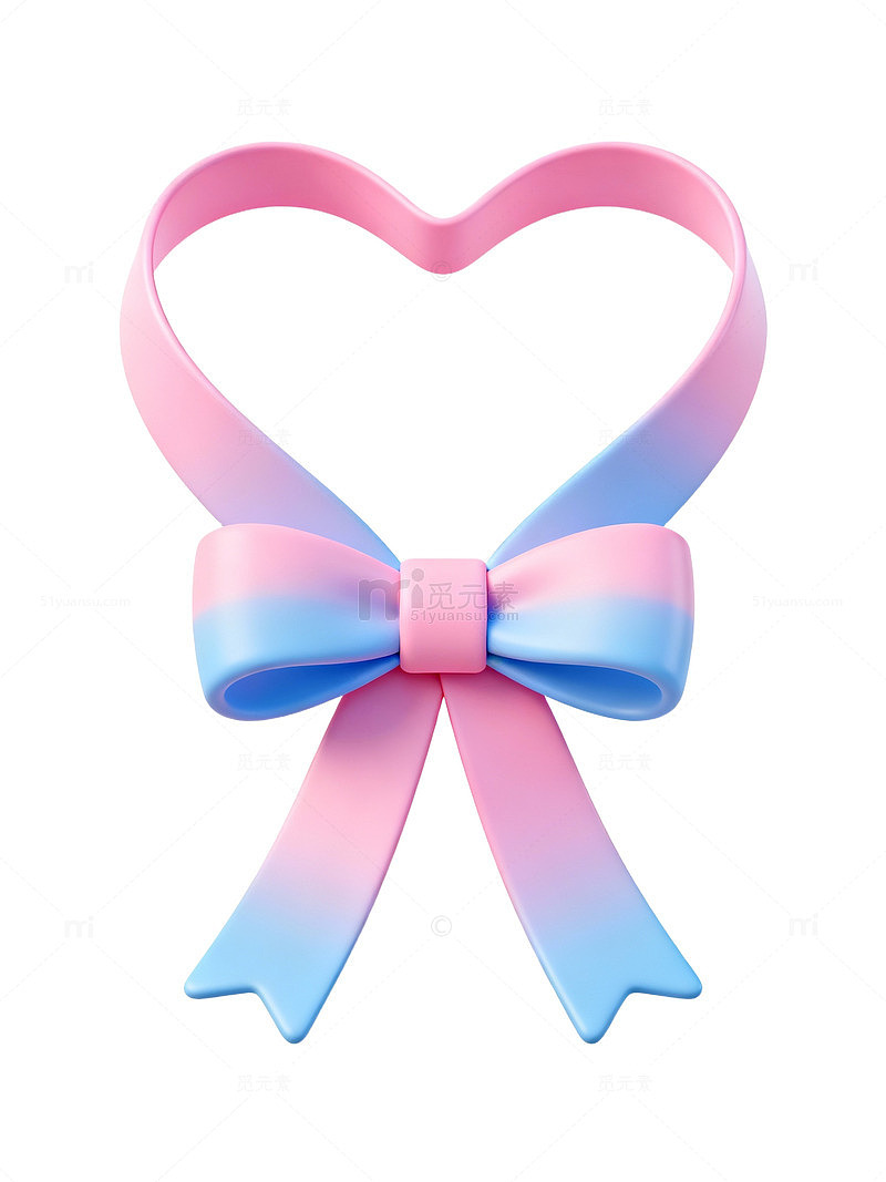 渐变心形彩带蝴蝶结73
