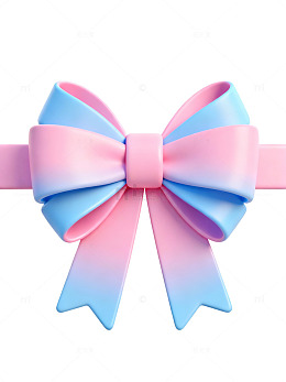 蓝粉渐变蝴蝶结73