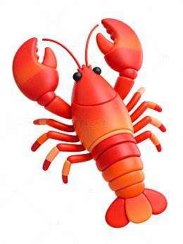 卡通龙虾插画03