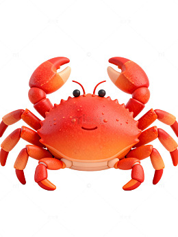 可爱红色螃蟹卡通图85