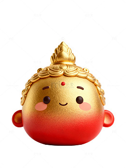 可爱金色卡通佛头29