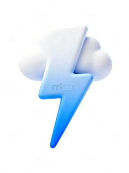 闪电云朵图标64