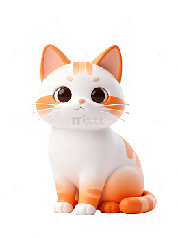 可爱橘白猫咪插画46