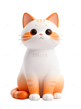 可爱橙白猫咪插画04