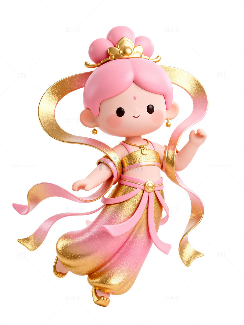 金粉飞天仙女玩偶06