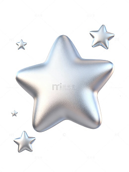 银色立体五角星图案54